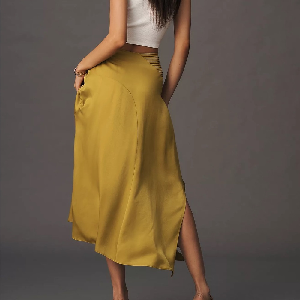 Anthropologie Seamed Bias-Cut Slip Skirt
